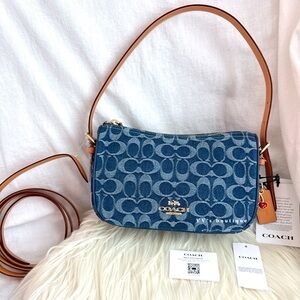 NWT Coach Kailey Shoulder Crossbody Bag In Signature Denim Natural CY701